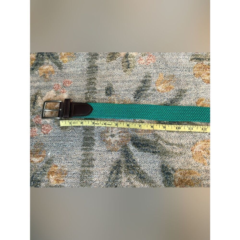 J. Crew Braided Belt in Green with Leather Detail Size Large - Picture 3 of 7